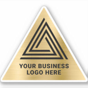 Licht Gouden Nep Folie Zwart Driehoekig Logo Sticker