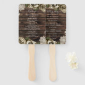 Licht goudglam Rozen Rustic Wood Weddenschap Handwaaier (Voorkant en achterkant)