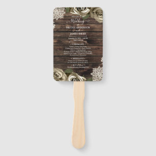 Licht goudglam Rozen Rustic Wood Weddenschap Handwaaier