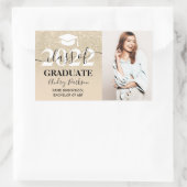 Licht goudglitter ombre afstuderen rechthoekige sticker (Tas)