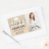 Licht goudglitter ombre afstuderen rechthoekige sticker (Envelop)