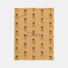 Licht grappige kleine vogelpatroonflens fleece deken