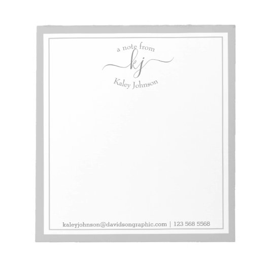 Licht grijs, aangepast | Van het bureau van het No Notitieblok (Voorkant)