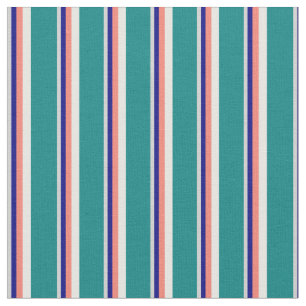 Licht grijs, Blauw, Zalm, Wit, en Blauwgroen Patro Stof