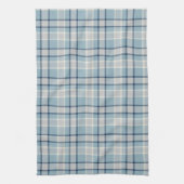 Licht grijs-blauwe gestructureerde geruite theedoek (Verticaal)