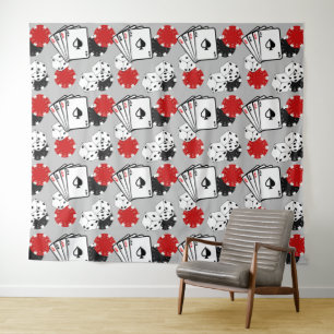 Licht Grijs Casino Poker Grote Tapestry Achtergron Wandkleed
