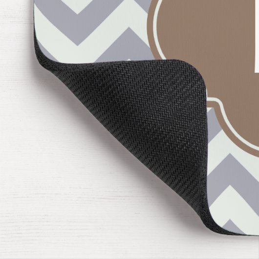 Licht grijs Chevron Aangepast monogram Muismat (Hoek)