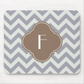 Licht grijs Chevron Aangepast monogram Muismat (Voorkant)