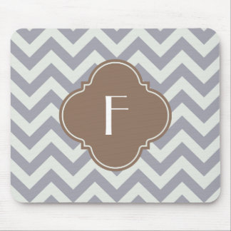 Licht grijs Chevron Aangepast monogram Muismat