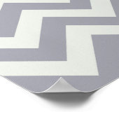 Licht grijs Chevron Aangepast monogram Poster (Hoek)