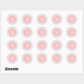 Licht grijs Chevron Zigzag gepersonaliseerd Monogr Ronde Sticker (Vel)