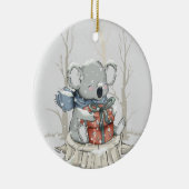 Licht grijs Cute Koala Snowfall-Ornament Keramisch Ornament (Rechts)