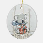 Licht grijs Cute Koala Snowfall-Ornament Keramisch Ornament (Links)