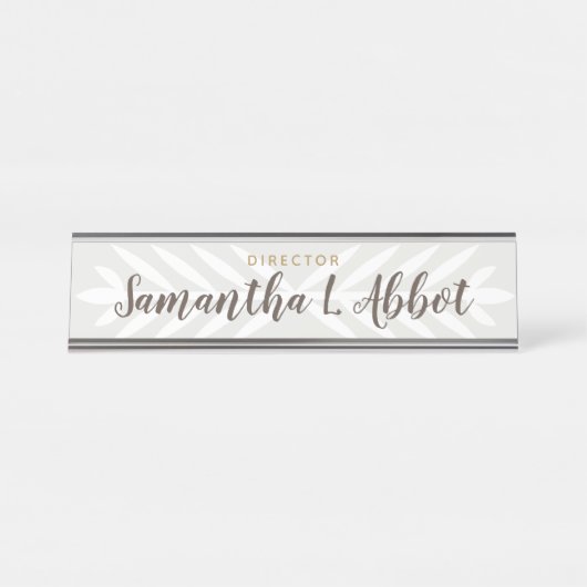 Licht grijs decco - Aangepast Bureau Naambordje (Voorkant)