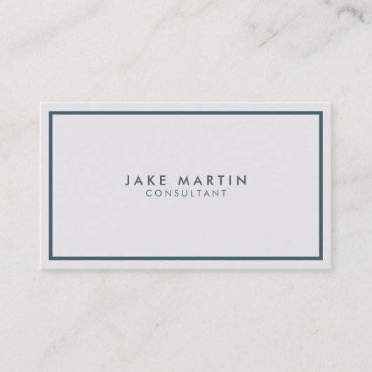 Licht grijs en blauw professioneel modern visitekaartje (Voorkant)