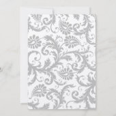 Licht grijs en Geel Damask Wedding Uitnodiging (Achterkant)