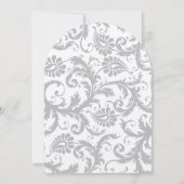 Licht grijs en Geel Damask Wedding Uitnodiging (Achterkant)