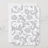 Licht grijs en geel Iris Damask Wedding Uitnodigin Kaart (Achterkant)