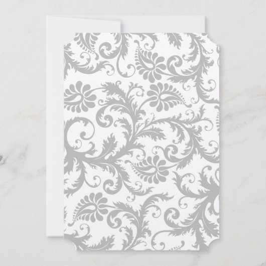 Licht grijs en geel Iris Damask Wedding Uitnodigin Kaart (Achterkant)