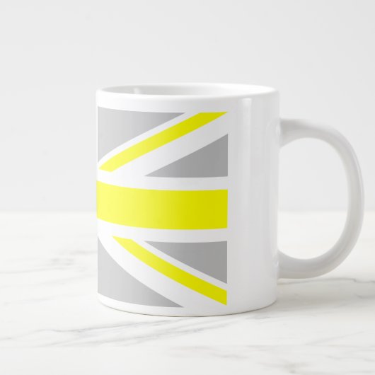 Licht grijs en Gele Uniefactrice Grote Koffiekop (Rechts)