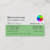 Licht grijs en groen beeld met Logo Professional Visitekaartje (Achterkant)