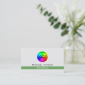 Licht grijs en groen beeld met Logo Professional Visitekaartje (Staand voorkant)