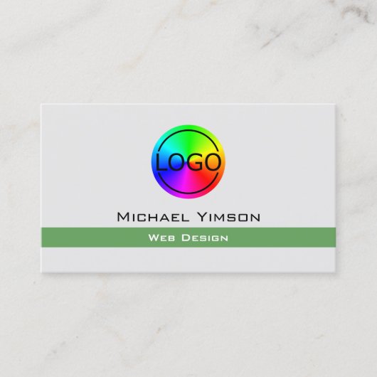 Licht grijs en groen beeld met Logo Professional Visitekaartje (Voorkant)