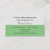 Licht grijs en groen, klassieke Eenvoudige Profess Visitekaartje (Achterkant)