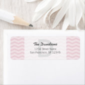 Licht grijs en roze chevron Return Address Labels (Insitu)