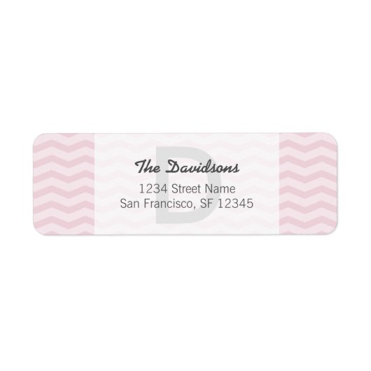 Licht grijs en roze chevron Return Address Labels (Voorkant)