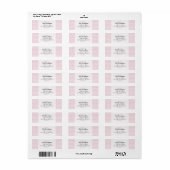 Licht grijs en roze chevron Return Address Labels (Full Sheet)