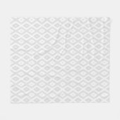 Licht grijs en wit diamantpatroon fleece deken (Voorkant (Horizontaal))