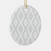 Licht grijs en wit diamantpatroon keramisch ornament (Rechts)
