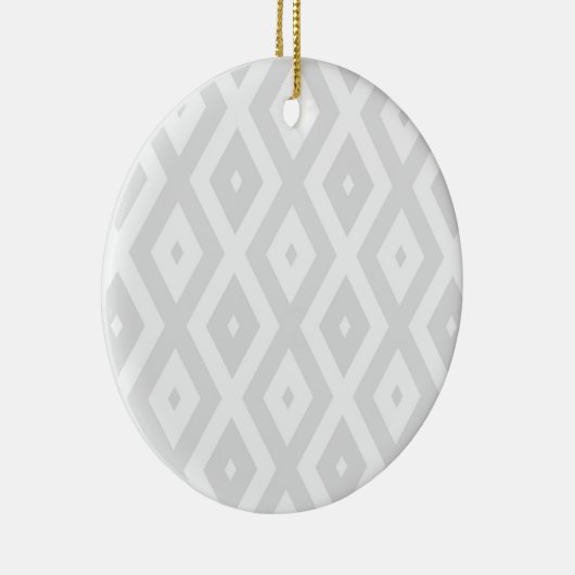 Licht grijs en wit diamantpatroon keramisch ornament (Rechts)