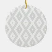 Licht grijs en wit diamantpatroon keramisch ornament (Voorkant)