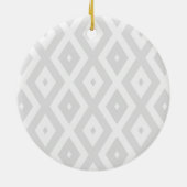 Licht grijs en wit diamantpatroon keramisch ornament (Achterkant)