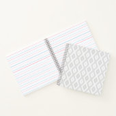 Licht grijs en wit diamantpatroon notitieboek (Binnen)