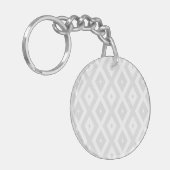 Licht grijs en wit diamantpatroon sleutelhanger (Voorkant Links)