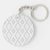 Licht grijs en wit diamantpatroon sleutelhanger (Achterkant)