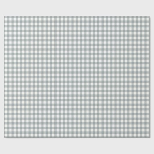 Licht Grijs en Wit Gingham Cadeaupapier (Vlak)