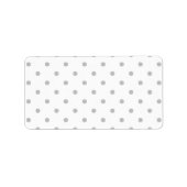 Licht grijs en wit poka vlek. etiket (Voorkant)