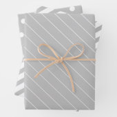 Licht grijs en wit Stip Stripes Patronen Inpakpapier Vel (In situ)