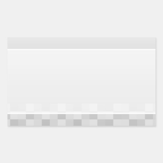 Licht grijs en wit vierkant patroon. rechthoekige sticker (Voorkant)