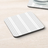 Licht grijs en wit vijf strepen patroon bier onderzetter (Linkerzijde)