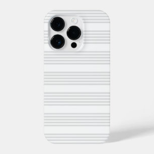 Licht grijs en wit vijf strepen patroon iPhone 14 plus hoesje