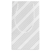 Licht grijs en wit vijf strepen patroon klein cadeauzakje (Voorkant)