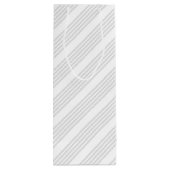 Licht grijs en wit vijf strepen patroon wijn cadeautas (Achterkant)