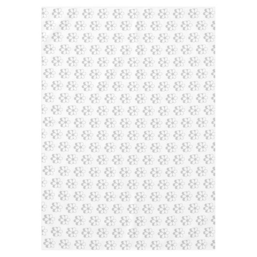 Licht grijs en witte bloemen op wit tafelkleed (Voorkant)