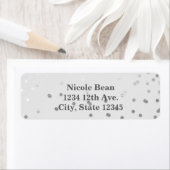 Licht grijs en Zilver glanzende Confetti Stippen M Etiket (Insitu)