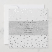 Licht grijs en Zilver glanzende Confetti Stippen M Kaart (Achterkant)